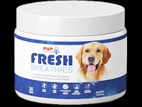 Finally kiss bad doggie breath goodbye with these tasty breath freshening chews!